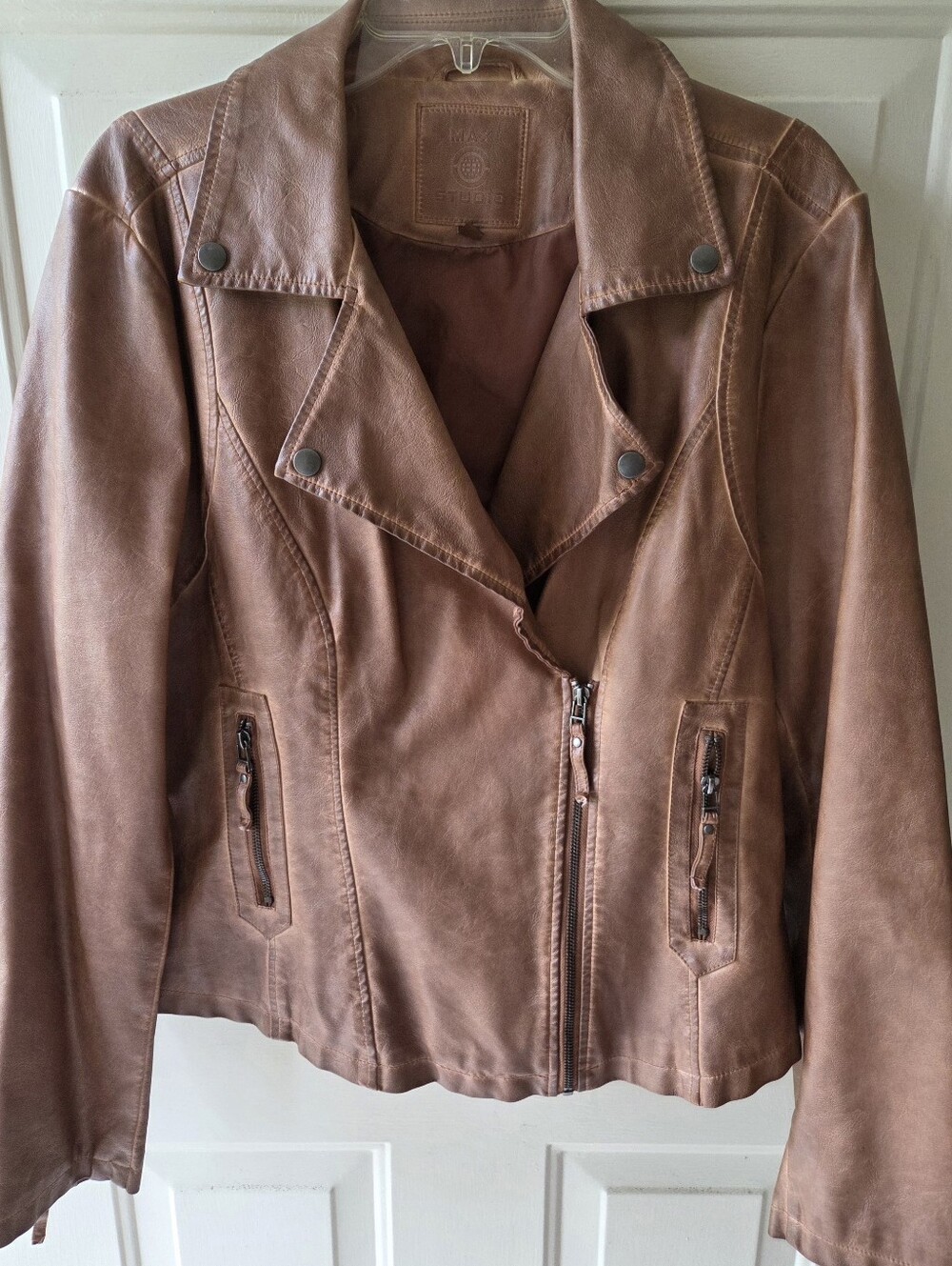 Max Studio  faux-leather moto jacket — worn once, XL